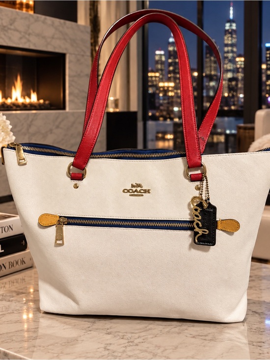 Coach Handbags - Coach Gallery Tote 2018 Chalk Electric Multi Color-block RARE.